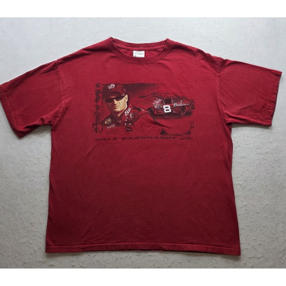 Chase Authentics Vintage Dale Earnhardt Jr Men's Red Graphic T-Shirt. Size L